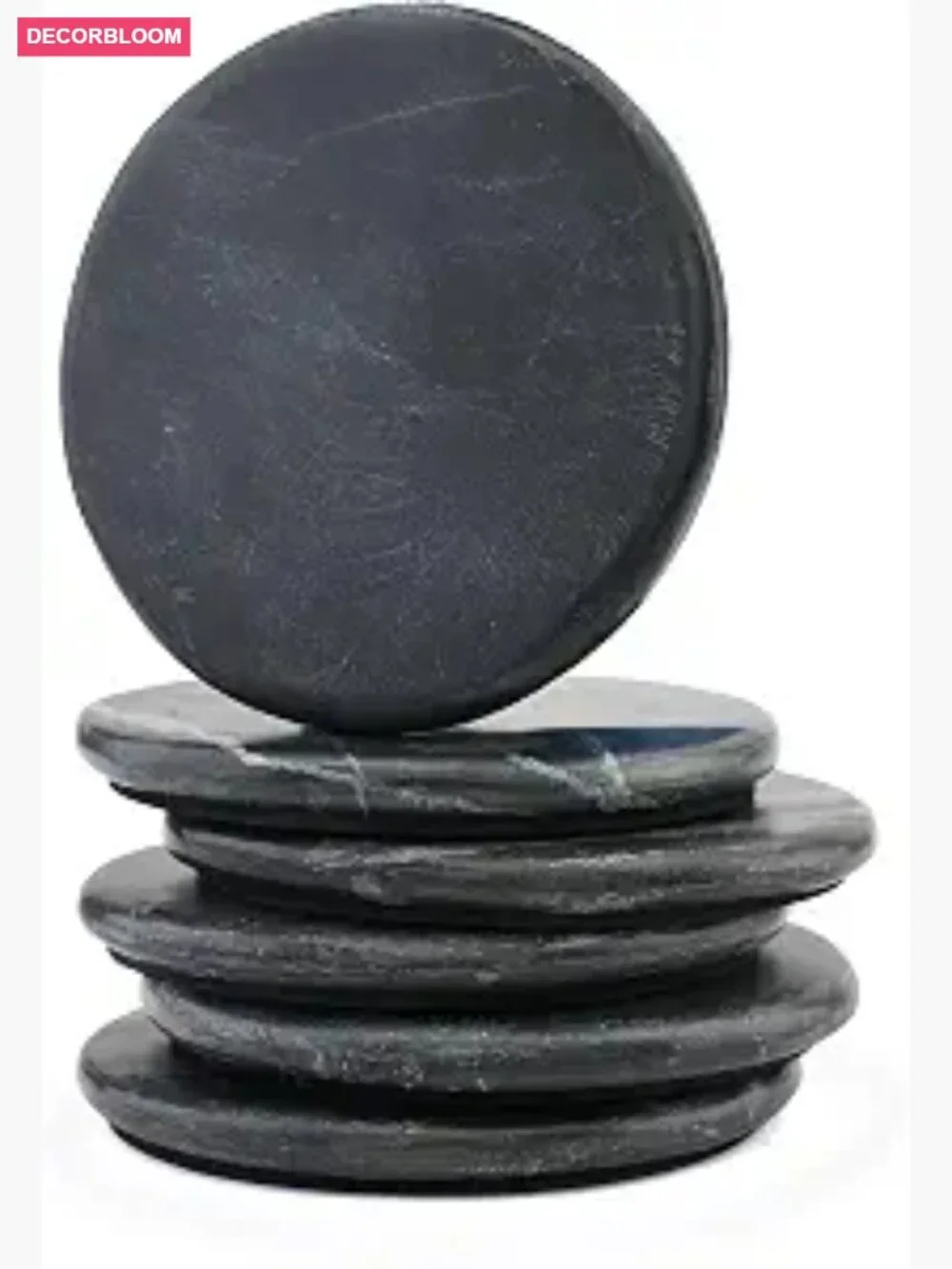 Set of 6 Handcrafted Marble Coasters for Kitchen, Wine Glasses, Mugs & Beer